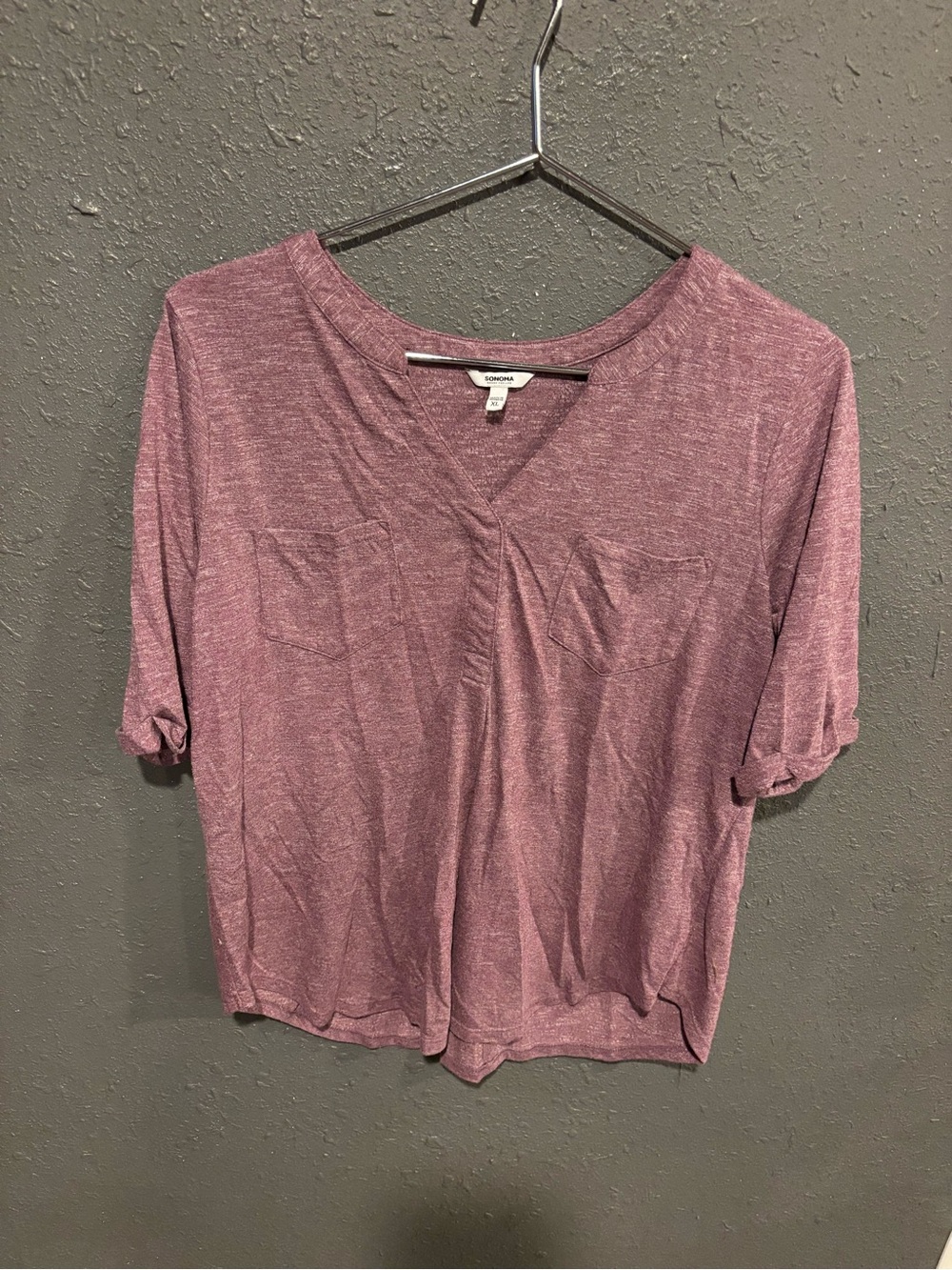 Women's Sonoma Dusty Rose Short Sleeve V-Neck Top